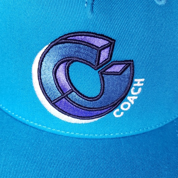 COACH FLAT BRIM HAT:NWT  SIGNATURE TWIST (C2451) TEAL - Picture 4 of 15